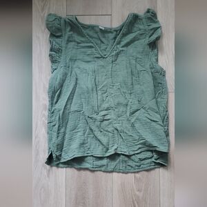 Green Textured Blouse